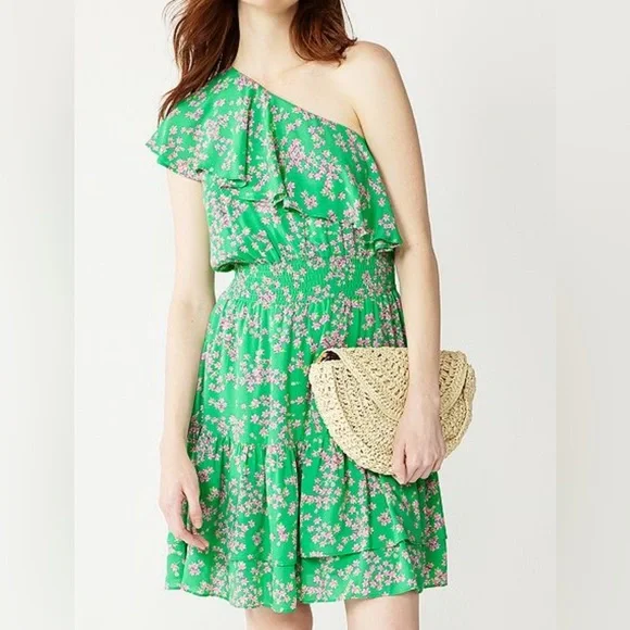 Draper James Green One Shoulder Dress - Picture 2 of 7